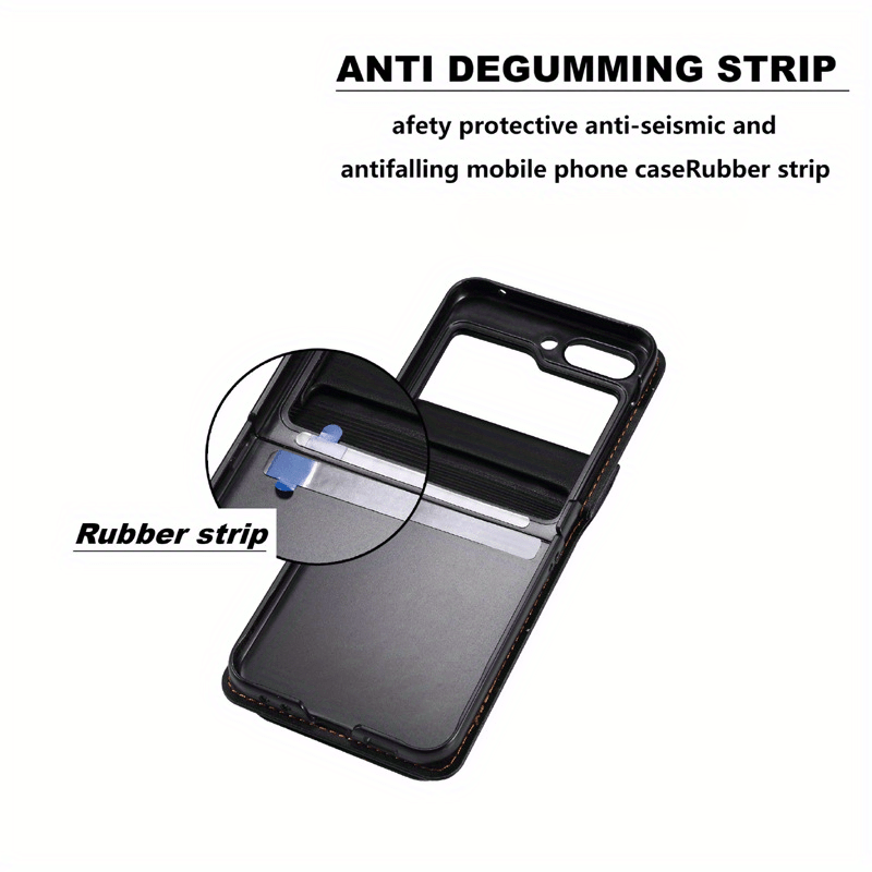 For Samsung Z Filp6 Case Foldable Leather Case Crossbody Strap