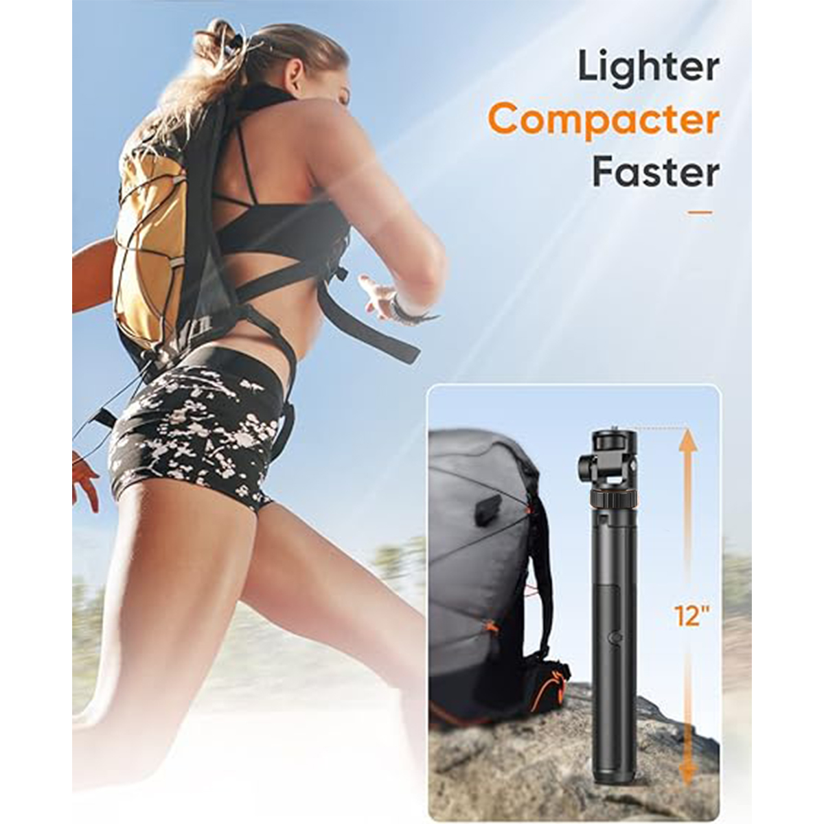 Kingjoy M080P Phone Tripod, Tripod for iPhone & Selfie Stick Tripod with Remote, Extendable Phone Tripod Stand & Travel Tripod, Solidest Cell Phone Tripod Compatible with iPhone/Android